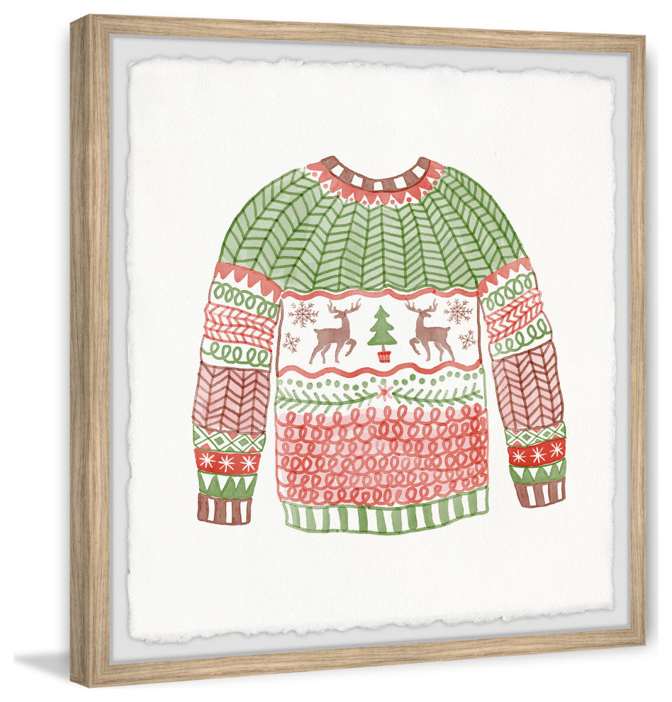 "Christmas Day Outfit" Framed Painting Print, 12x12