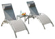Adjustable Aluminum Outdoor Chaise Pool Lounge Chairs Set of 3 with Table