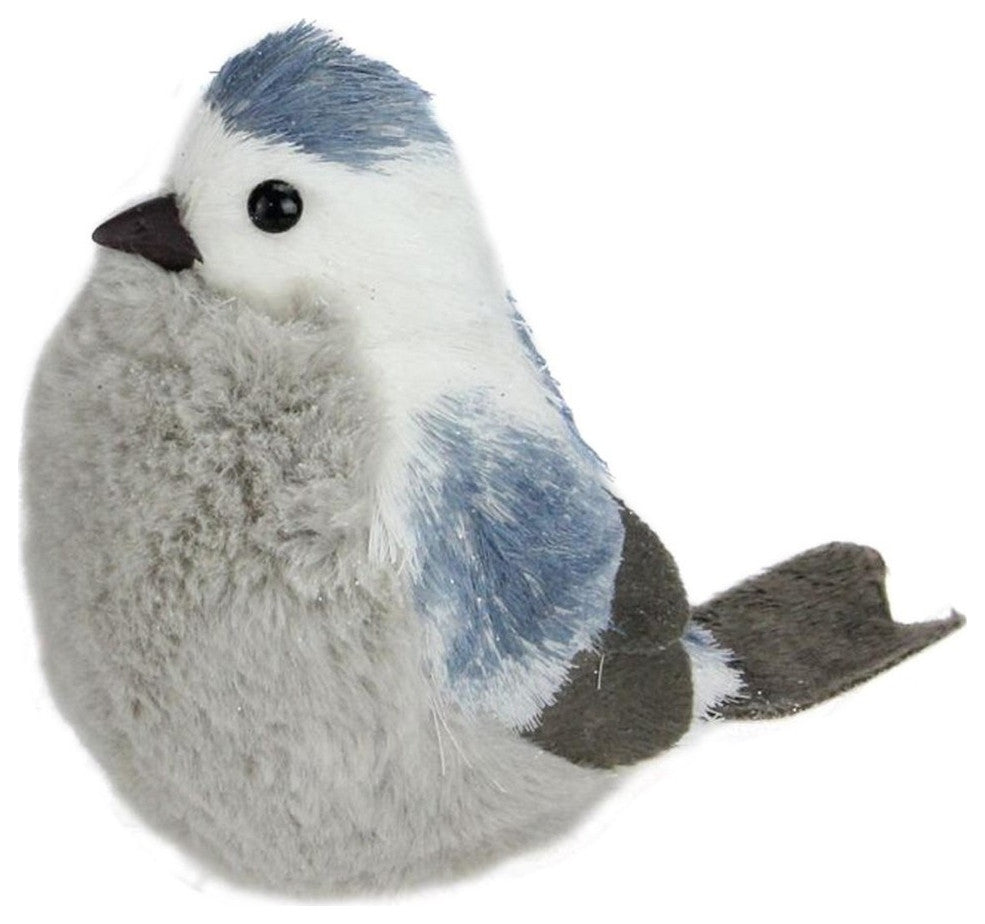 Sitting Tall Blue Bird Christmas Tabletop Decoration, 6.25"