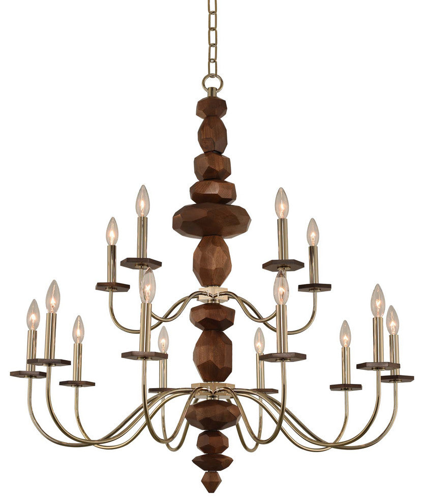Lassen 38"x40" 15-Light Transitional Chandelier by Kalco