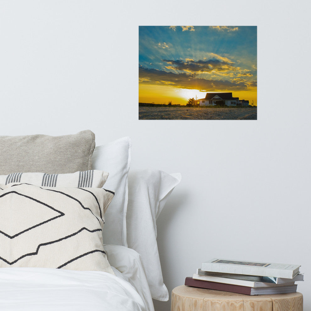 Sunset at Bowers Landscape Photo, Coastal Unframed Wall Art Print, 16" X 20"