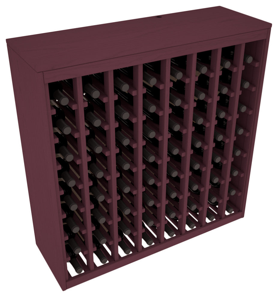 64-Bottle Deluxe Wine Rack,  Pine, Burgundy Stain