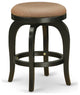 BFS024-112 Swivel Backless Barstool 24" Seat Height-Black Leg and Brown Roast