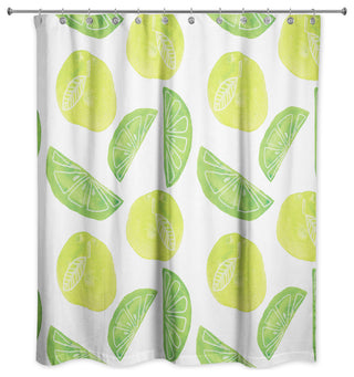 Lime Citrus Pattern 71"x74" Shower Curtain