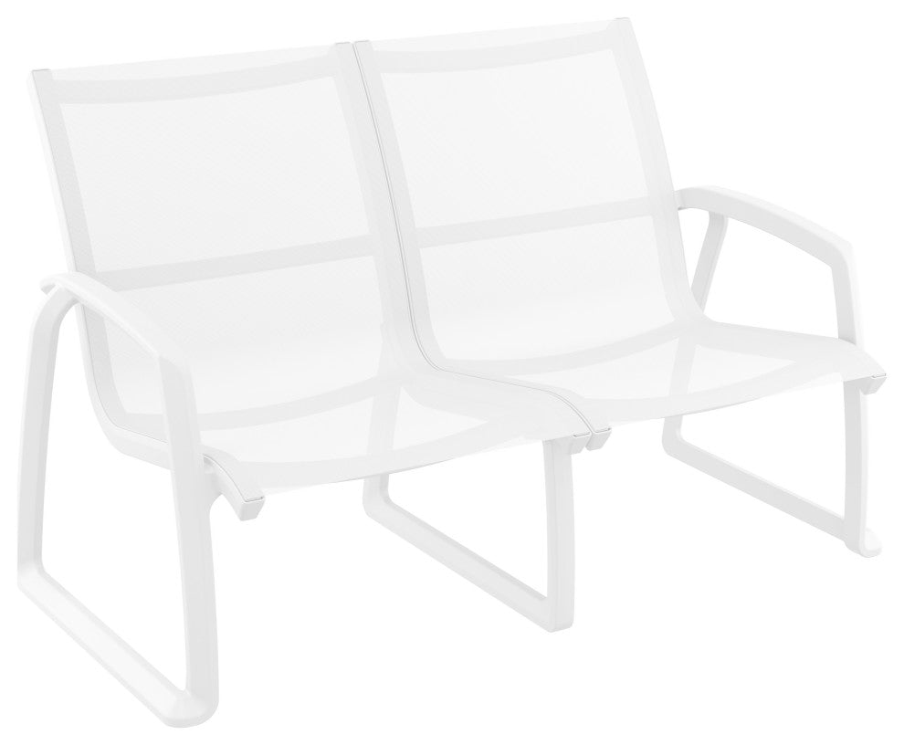 Pacific 4 piece Lounge Set With Arms Frame Sling, White