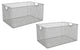 YBM Home Wire Mesh Open Bin Basket Silver 12.1"x7.8"x5.8", 2-Pack