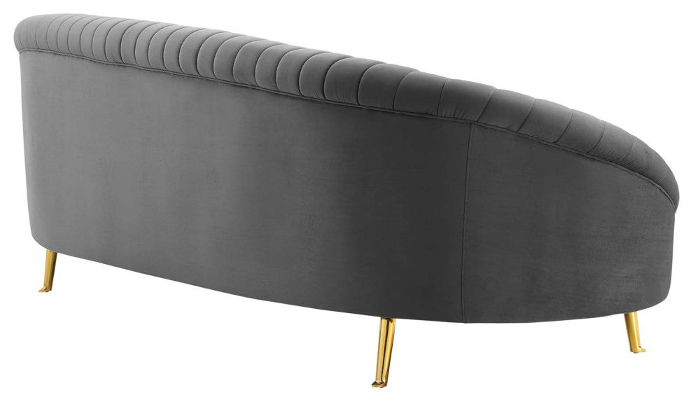 Camber Channel Tufted Performance Velvet Sofa