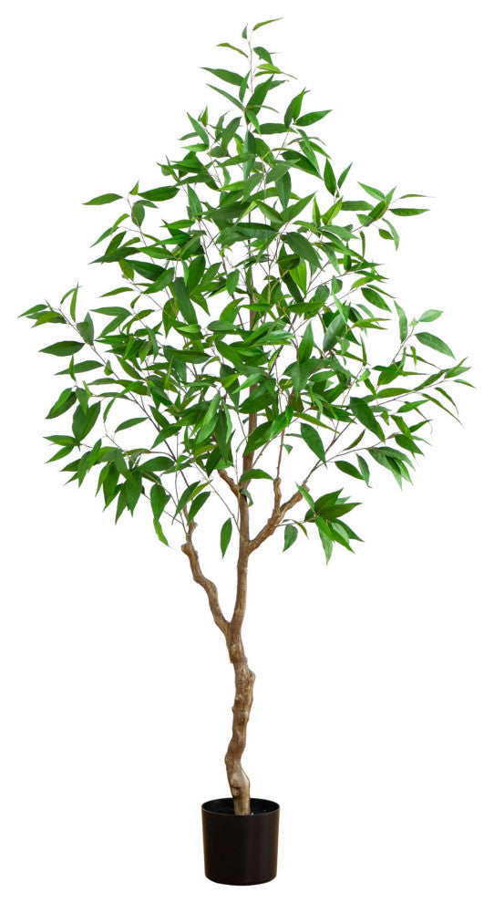 7ft. Artificial Long Leaf Greco Eucalyptus Tree With Real Touch Leaves