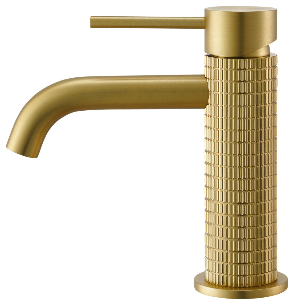 Mendavia Single-Handle Basin Bathroom Faucet, Brushed Gold, High Handle