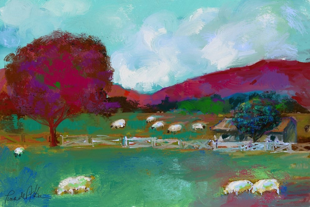 Marmont Hill, "Kentish Farm" by Arthur Pina Painting on Wrapped Canvas, 45x30