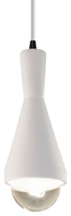 Erlen Pendant, Bisque, Matte Black, White Cord, Integrated LED