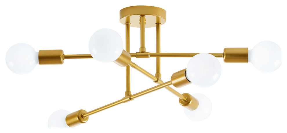 Braylon 6 Light 22.83' Diamter Gold Flushmount Mount Ceiling Fixture