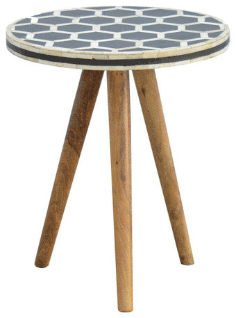 Bone Inlay Tripod Stool