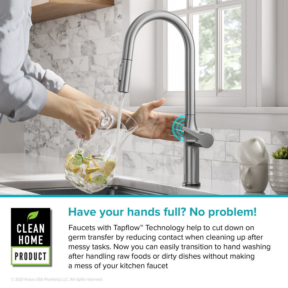 Oletto Pull-Down 1-Hole Kitchen Faucet, Chrome, Model Ktf-3101ch