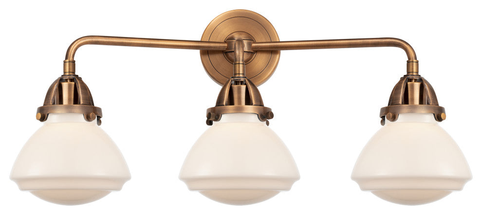 Innovations 288-3W-AC-G321-LED Olean 3 Light Vanity Light, Antique Copper