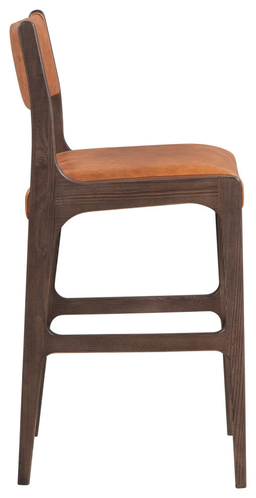 Kosas Home Wayne Top Grain Leather Stool, Bar Stool