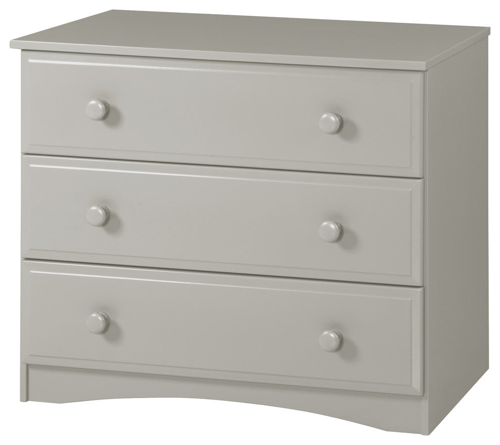 Essentials Three Drawer Dresser, Gray Finish
