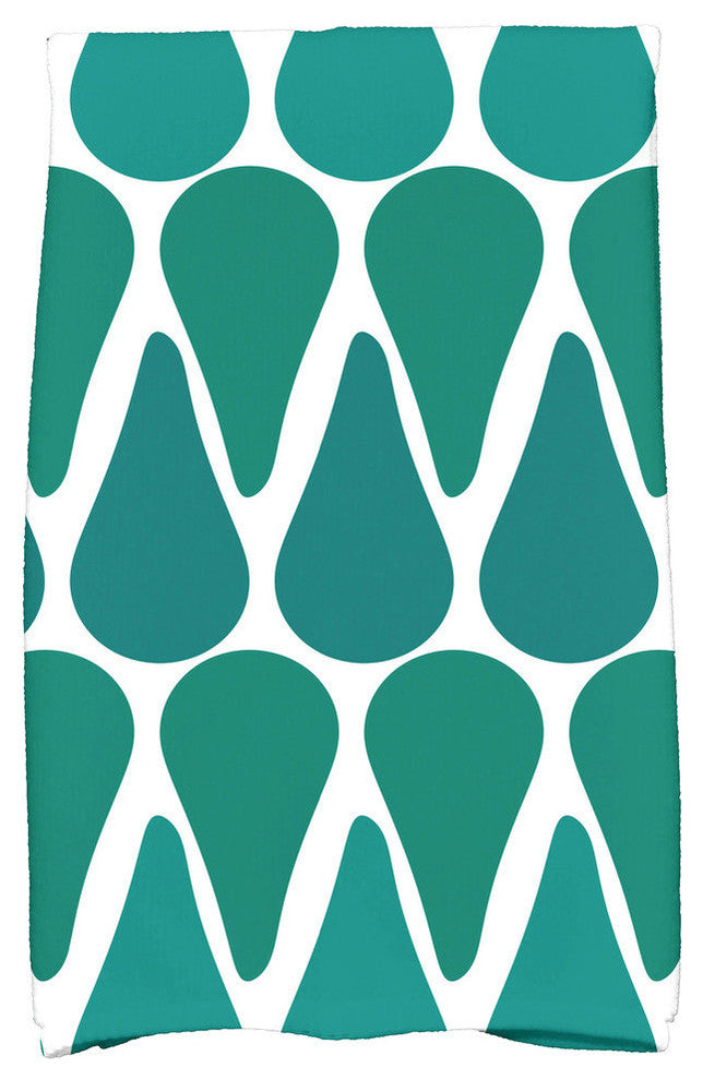 18"x30" Watermelon Seeds, Geometric Print Hand Towel, Teal