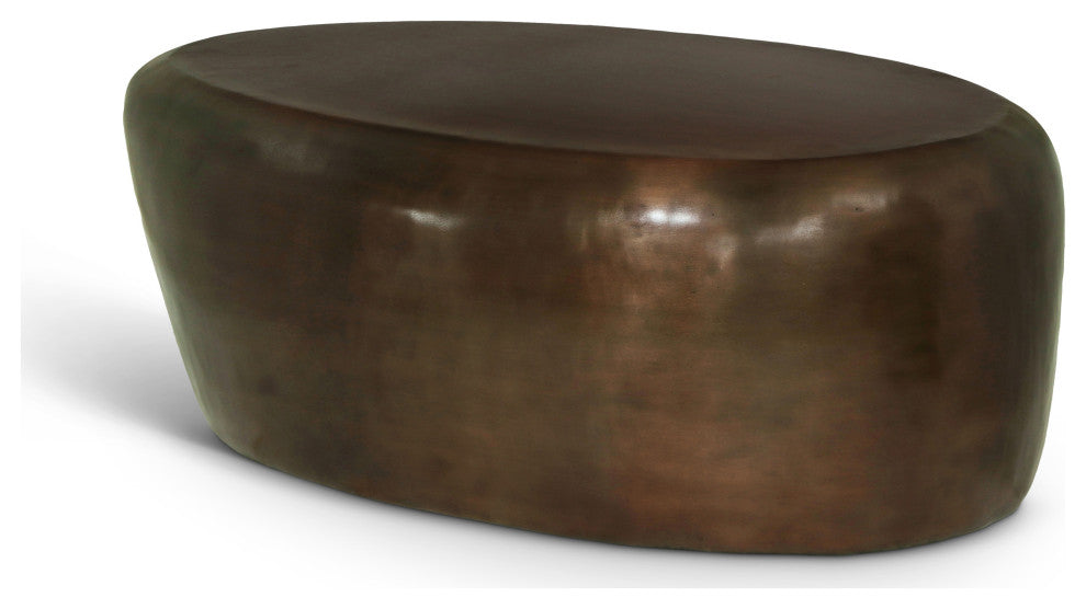 Capsule Aluminum Coffee Table, Brown, 38" W x 24" D x 14.5" H