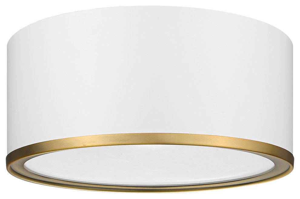 Zlite 2303F2-MW-RB 2-Light Flush Mount, Matte White