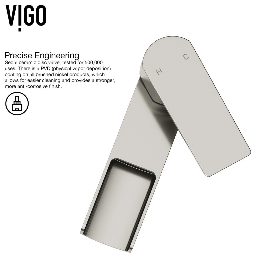 VIGO Amada 10" H Single Handle Single Hole Bathroom Vessel Faucet, Brushed Nickel