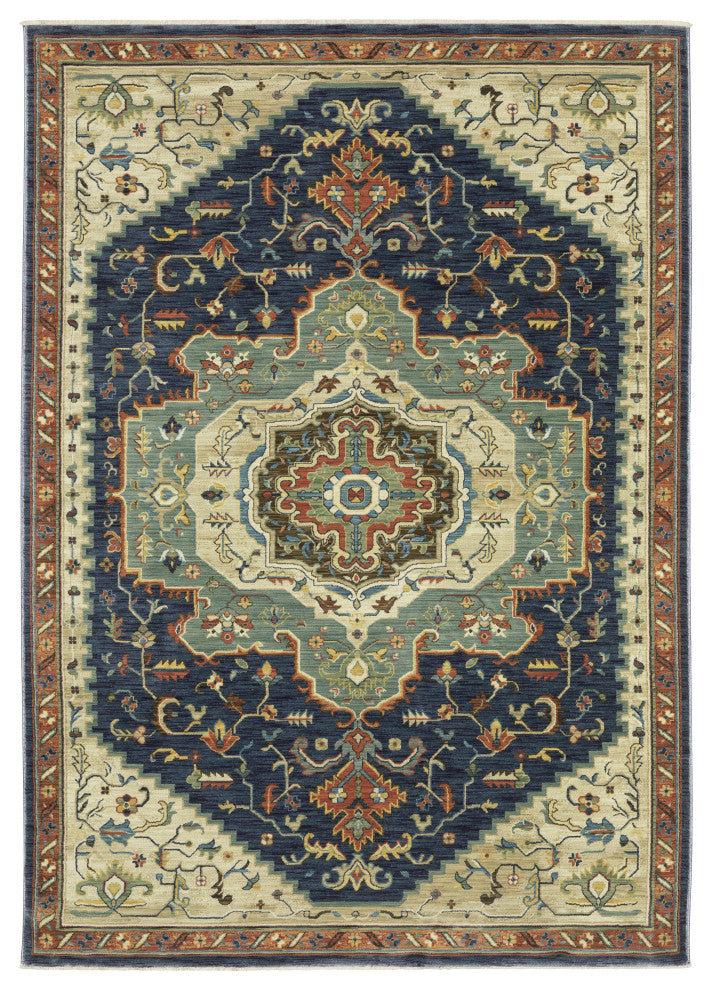 Fabienne Medallion Indoor Area Rug, Blue, 3'3"x5'