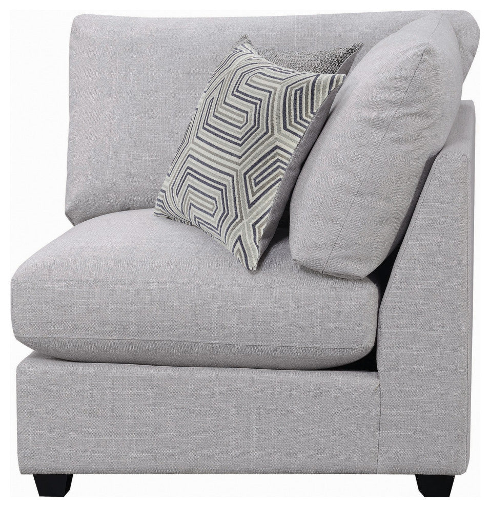 Benzara BM242076 Corner With Cushioned Seating and Tapered Legs, Gray