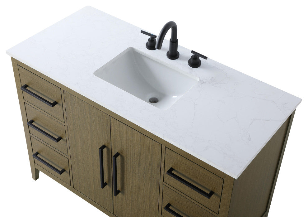 Home Living 48" Single Bathroom Vanity, Chestnut Brown