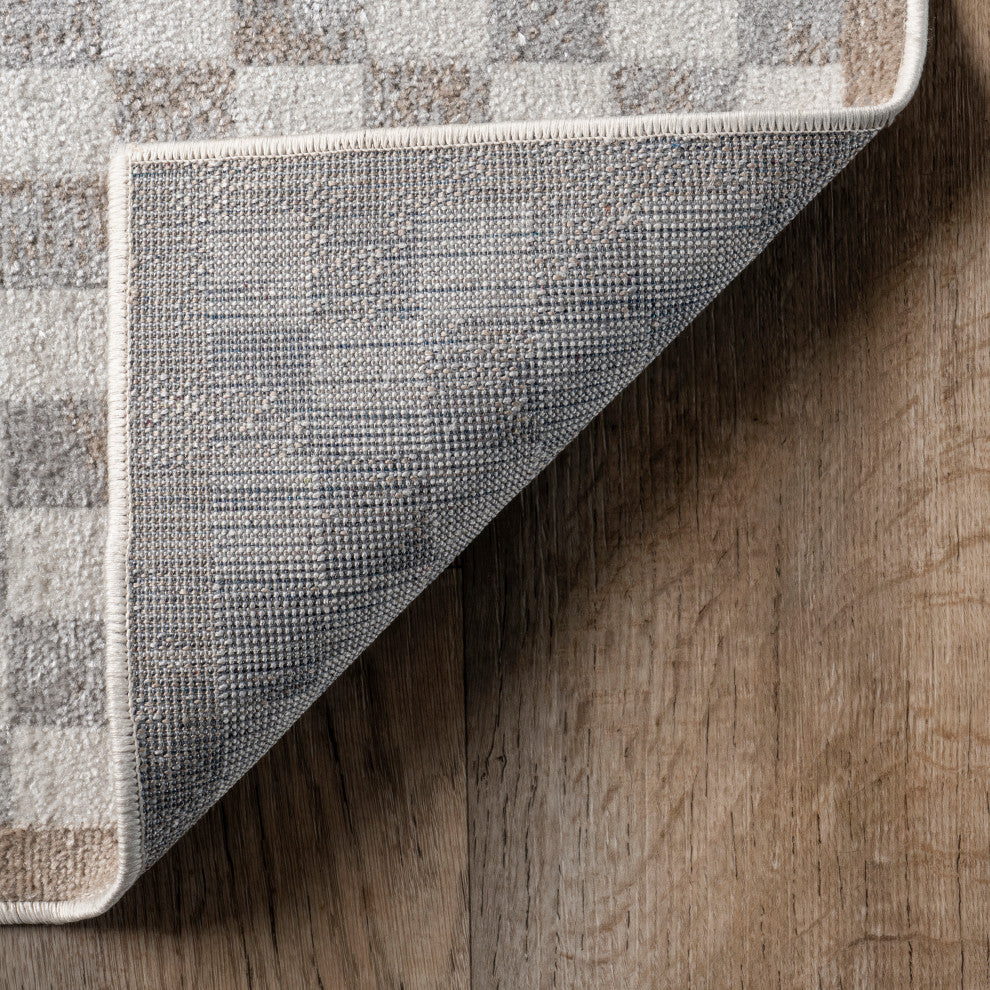 Nuloom Nikita Faded Geometric Machine Washable Area Rug, Beige 2'8"x6'