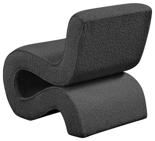 Desiree Boucle Fabric Upholstered Accent Chair, Black