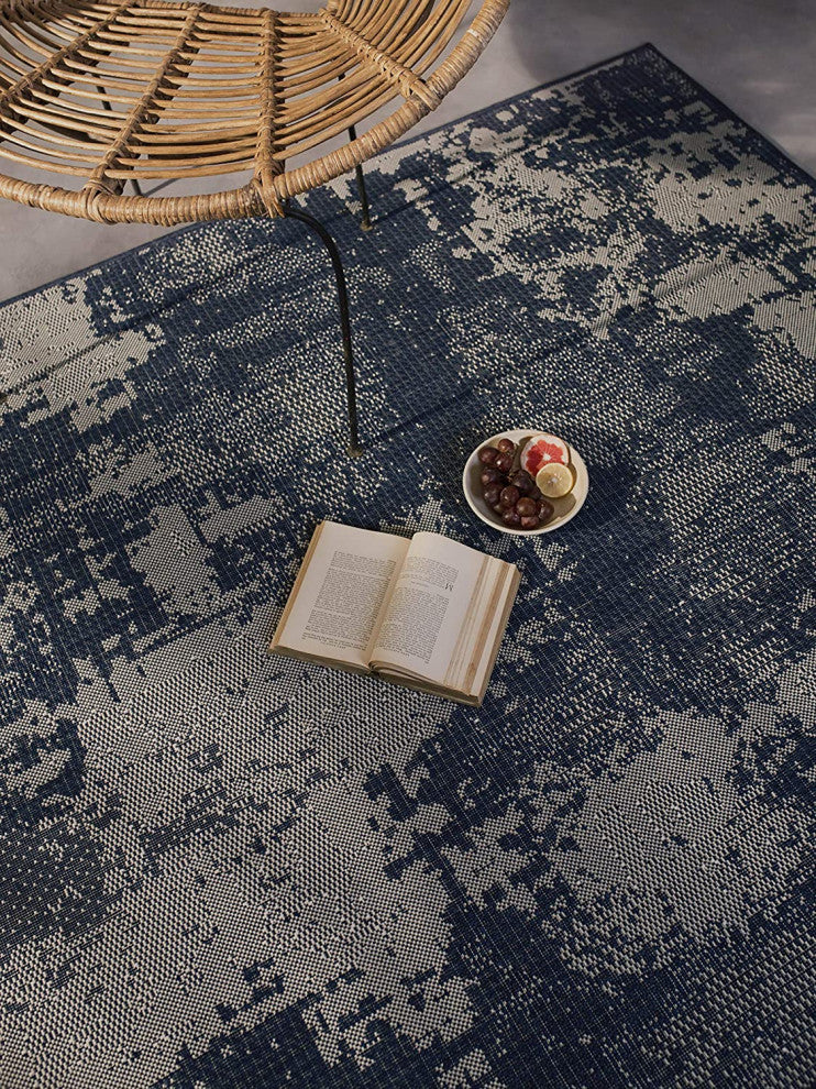 Outdoor Collection Vintage Rug - Bohemian Rug, Navy, 5'3"x7'6"