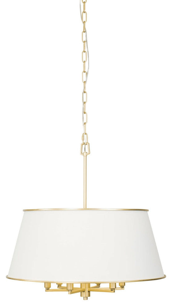 Varaluz 364P06 Coco 6 Light 24"W Pendant - Matte White / French Gold