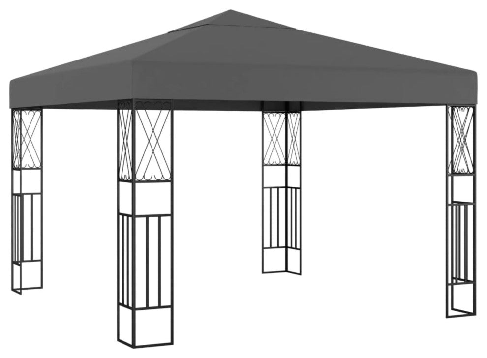 vidaXL Gazebo 9.8'x9.8' Anthracite Fabric
