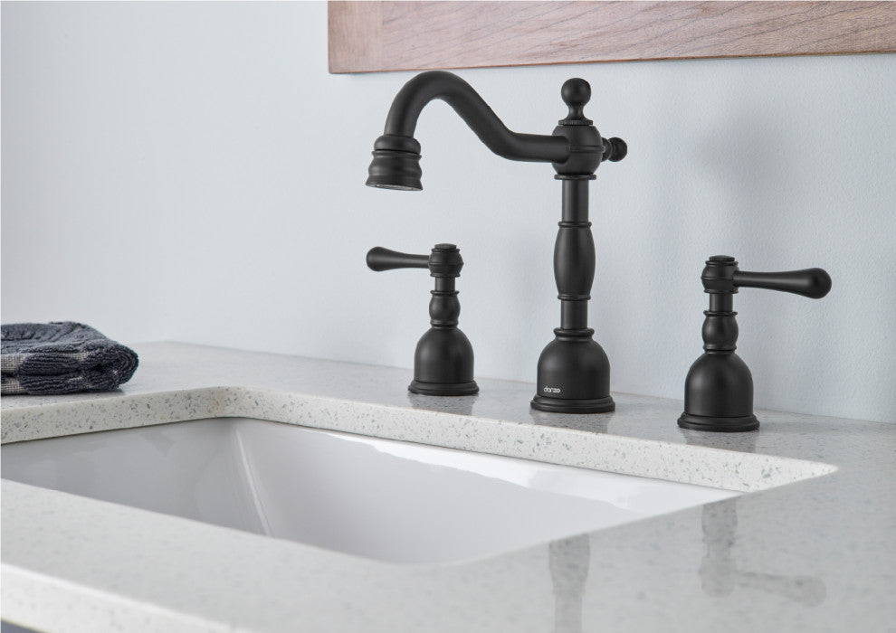 Opulence Two Handle Widespread Lavatory Faucet, Satin Black