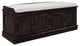 TATEUS 42" Wooden Storage Bench With 4 Doors and Adjustable Shelves for Entryway, Espresso
