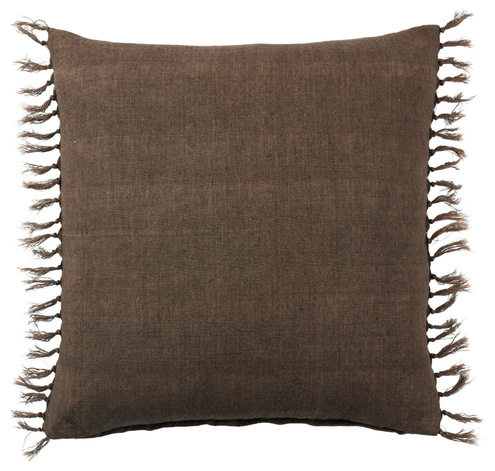 Jaipur Living Majere Solid Brown Poly Fill Pillow 20" Square