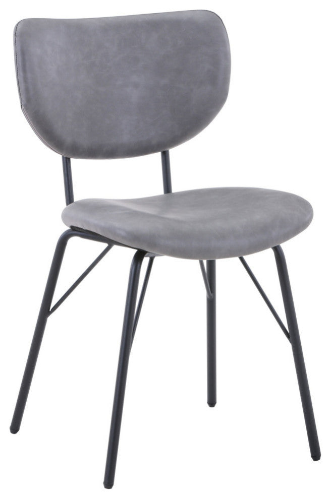 Modern Faux Leather Split-Back Upholstered Dining Chair, Set of 2