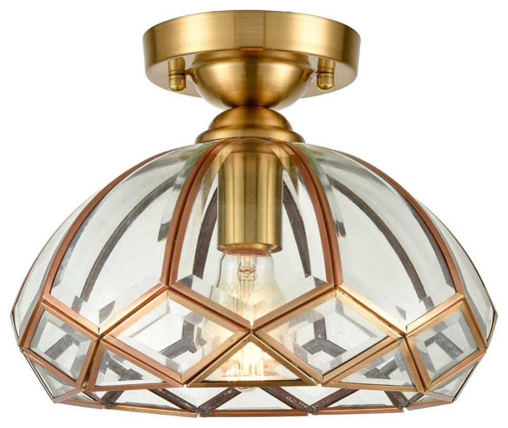 Modern Glass Ceiling Light dome vintage Ceiling Lighting lamp with brass finish