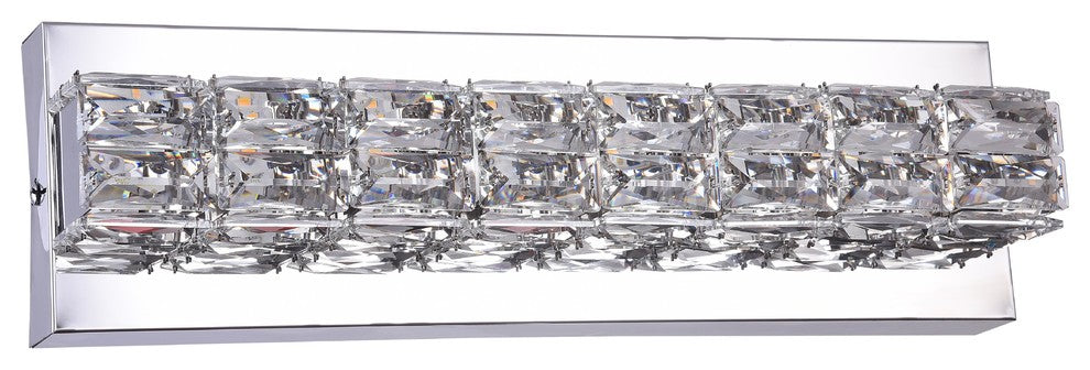 LED Wall Sconce, Chrome, 16"x4"x3"