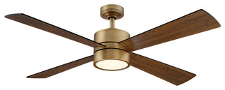 52 in. Natural Brass LED Ceiling Fan with Light and Remote Control