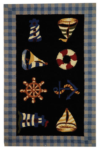 Safavieh Chelsea Hk239B Coastal Rug, Black, 5'3"x8'3"