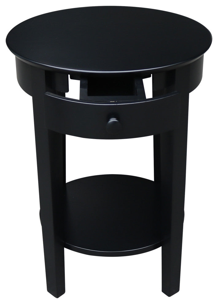 Phillips Accent Table with Drawer, Black