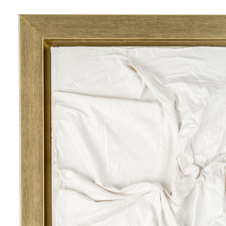 35X59, Hand Painted Textured Acrylic, White/Gold