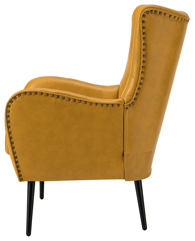 39" Comfy Living Room Armchair With Special Arms, Yellow