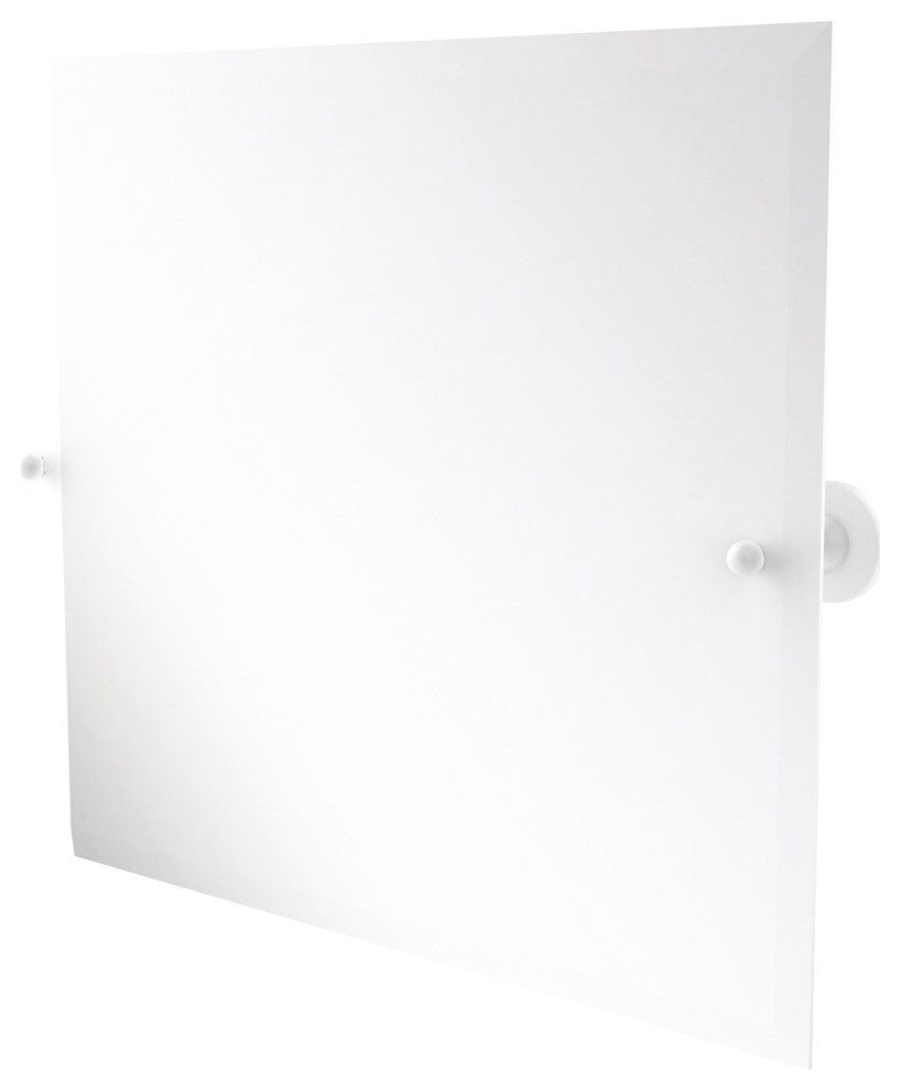 Sag Harbor Frameless Landscape Beveled Edge Tilt Mirror, Matte White