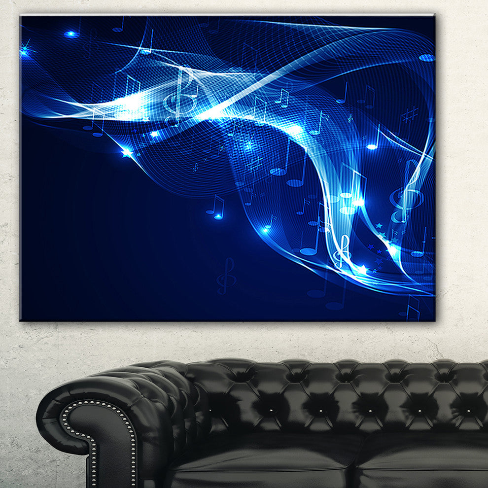 "Blue Musical Background" Abstract Digital Art Canvas Print
