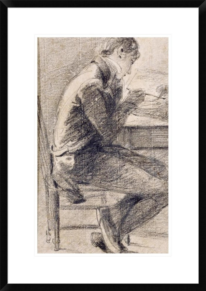 "Portrait of An Artist Sketching" Framed Digital Print by John Constable, 21x30"