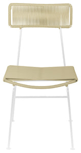 Hapi Indoor/Outdoor Handmade Dining Chair, Ivory on White