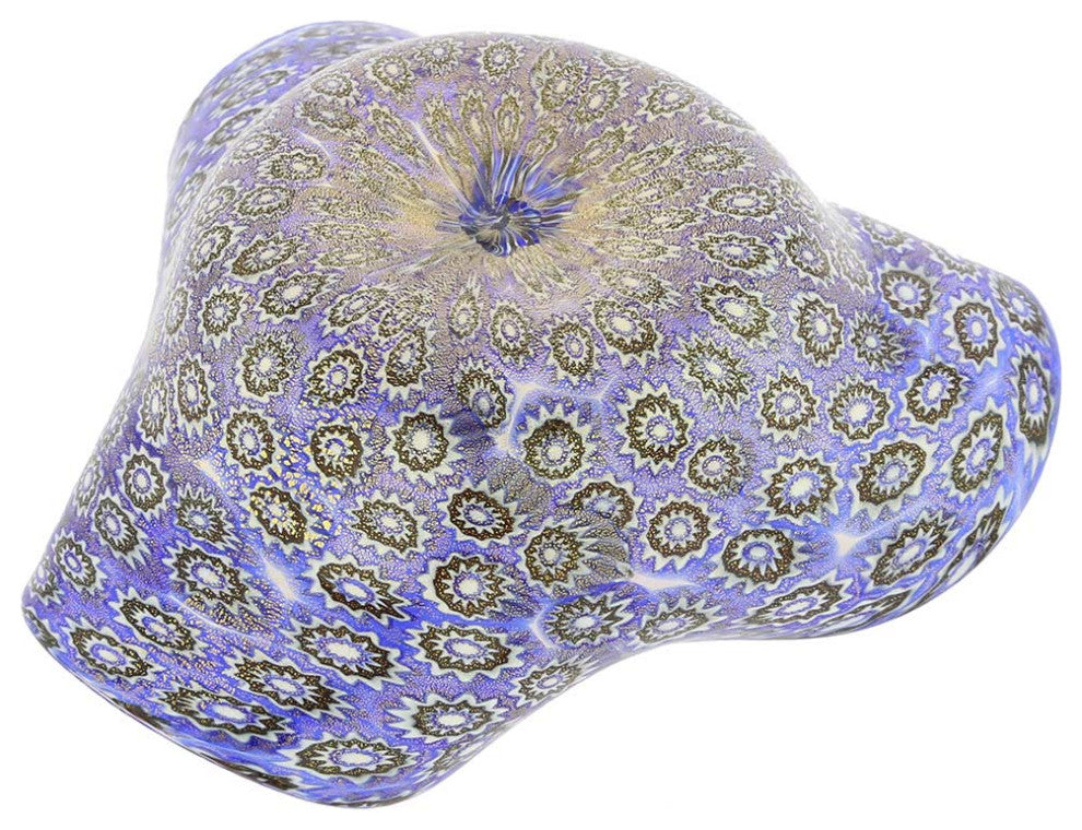 GlassOfVenice Murano Glass Millefiori Decorative Bowl - Classic Blue