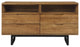 Aldo 4 Drawer Dresser in Brown Oak Wood with Black Metal Legs